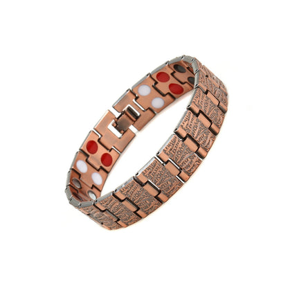 🔥Last Day 49% OFF - Men's Vintage-Style Wide Copper Magnetic Therapy Bracelet🧲