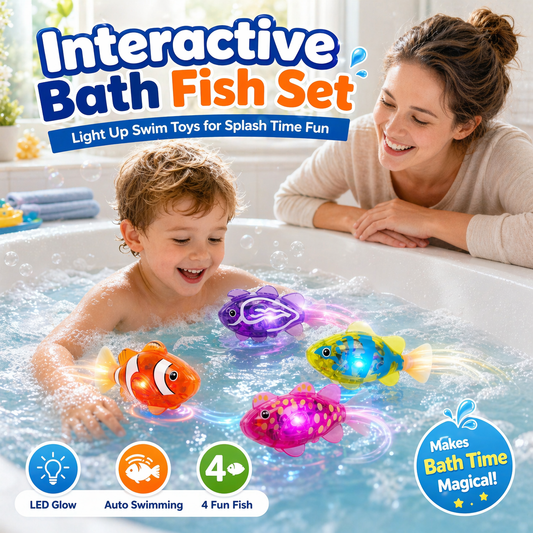 🔥🔥LAST DAY SALE 49% OFF-🛁✨Electronic Pet Fish Bath Toy | LED Light Up | Auto-Swimming Bath Toy🐠💦
