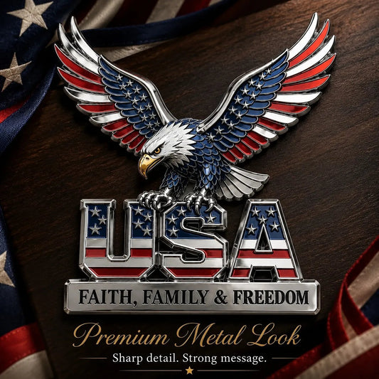 🇺🇸250th Anniversary 50% OFF - ★USA Faith, Family & Freedom★ Metal Emblem🦅