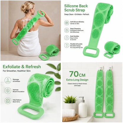 🔥Last Day 49% OFF🔥 - Silicone Bath Brush, Double-Sided Back Scrubber for Body Cleansing & Exfoliating
