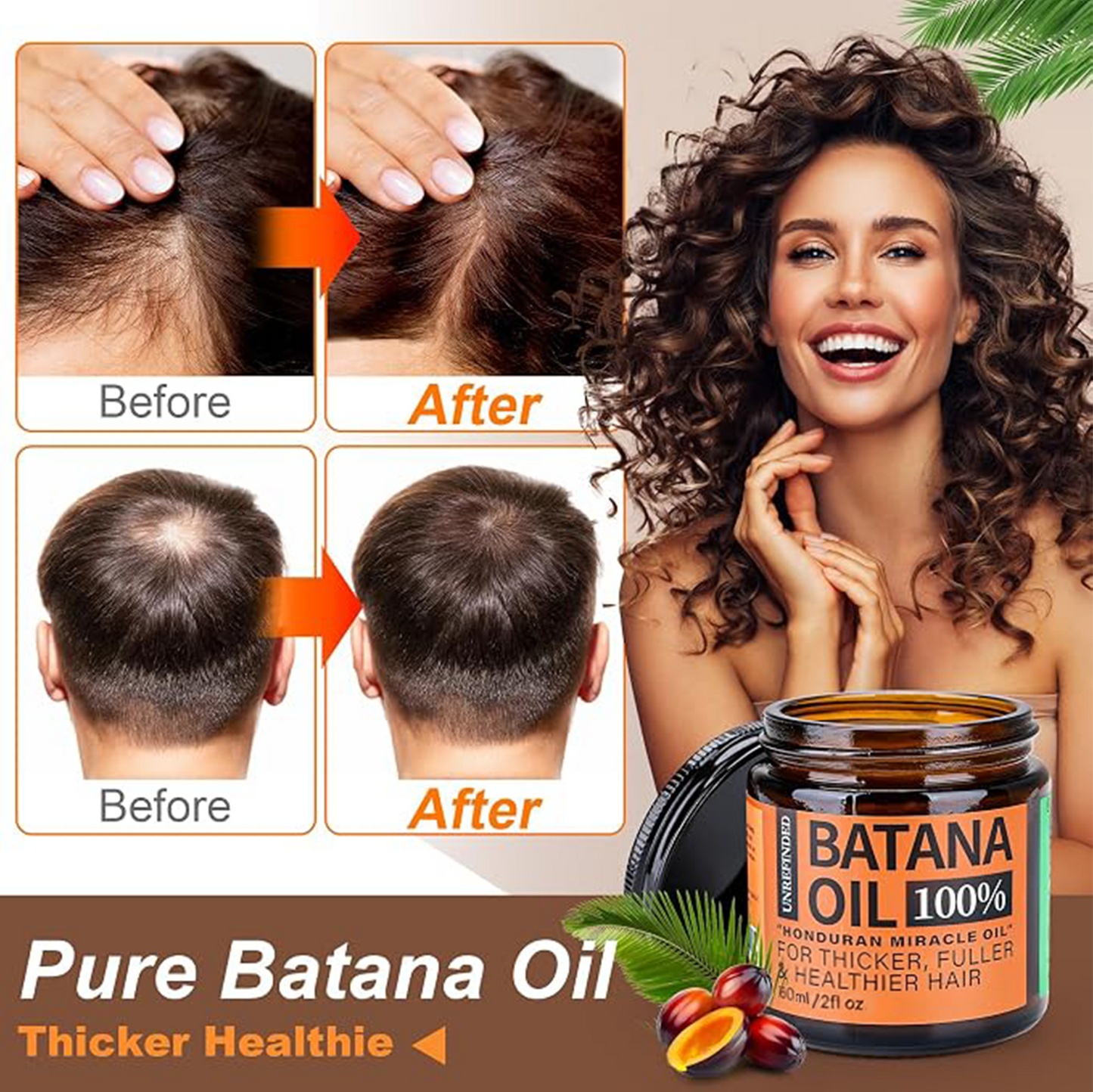 🔥LAST DAY 50% OFF - Batana Oil for Hair Growth,Raw Organic Batana Mask from Honduras🌱