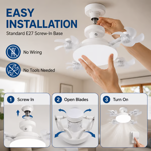 💡🌀 2-in-1 Energy-Saving Fan Light｜Cool Air + Soft Light in One