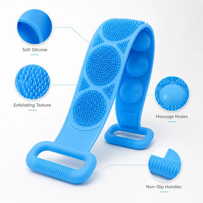 🔥Last Day 49% OFF🔥 - Silicone Bath Brush, Double-Sided Back Scrubber for Body Cleansing & Exfoliating