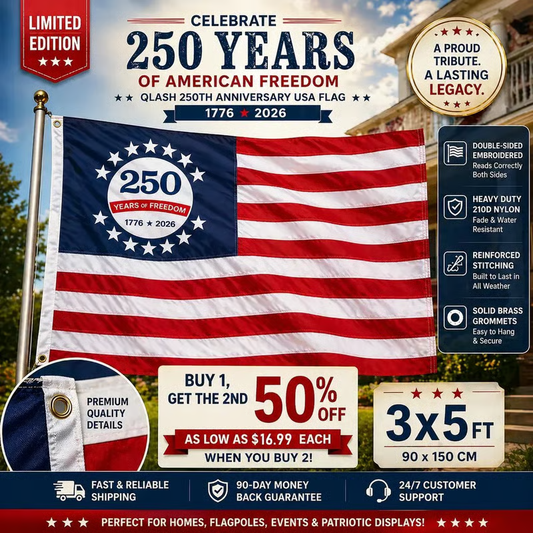 🔥Last Day 49% OFF - 🇺🇸250th Anniversary USA Commemorative Flag (3x5 Ft),Double-Sided Embroidered