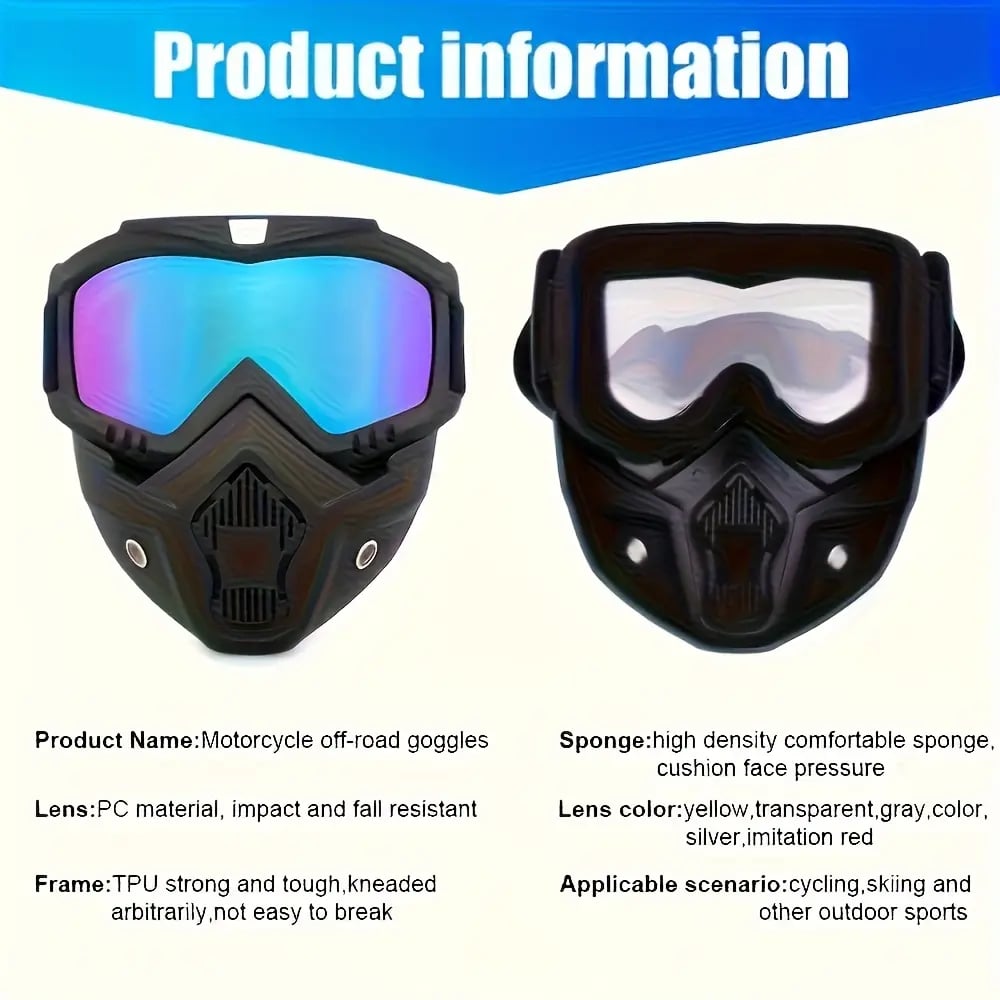 🔥LAST DAY SALE 49% OFF - ✨🛠️Detachable Full Face Goggle Mask