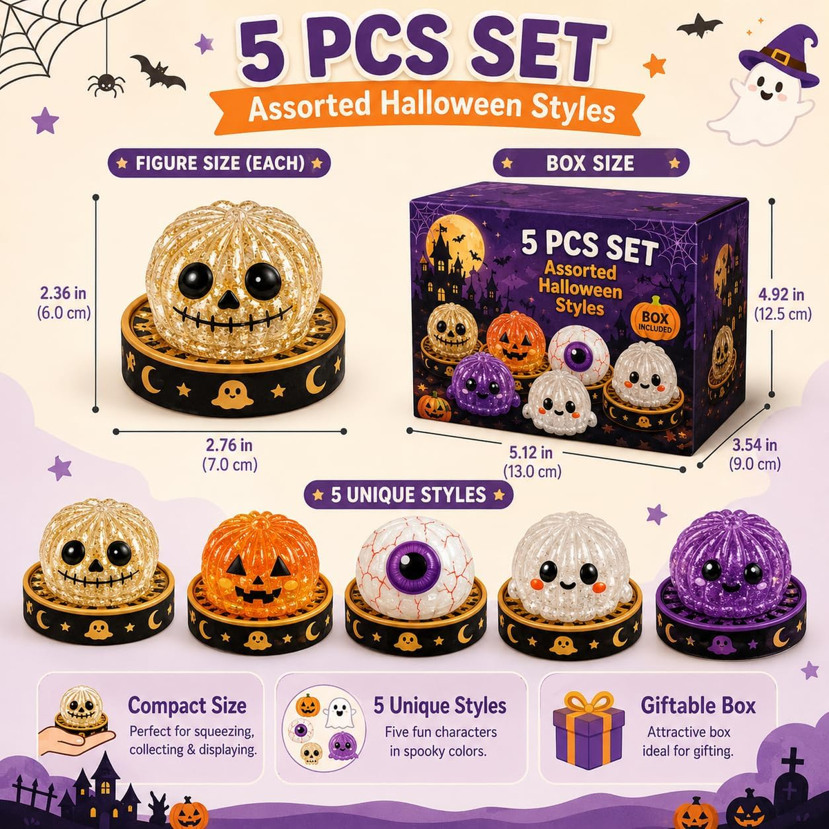 🔥Last Day 49% OFF -🎃 Halloween Dumpling Squeeze Squishy Toy👻☁️