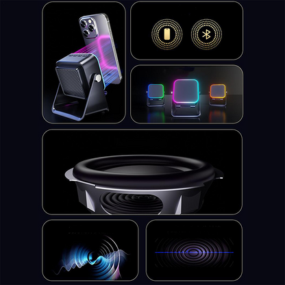 🔥Last Day 49% OFF - 📱5-in-1 Wireless Induction Bluetooth Speaker with Adjustable Phone Stand⚡️