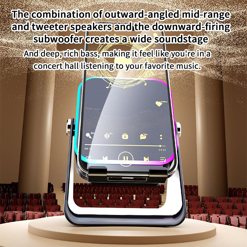 🔥Last Day 49% OFF - 📱5-in-1 Wireless Induction Bluetooth Speaker with Adjustable Phone Stand⚡️
